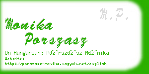 monika porszasz business card